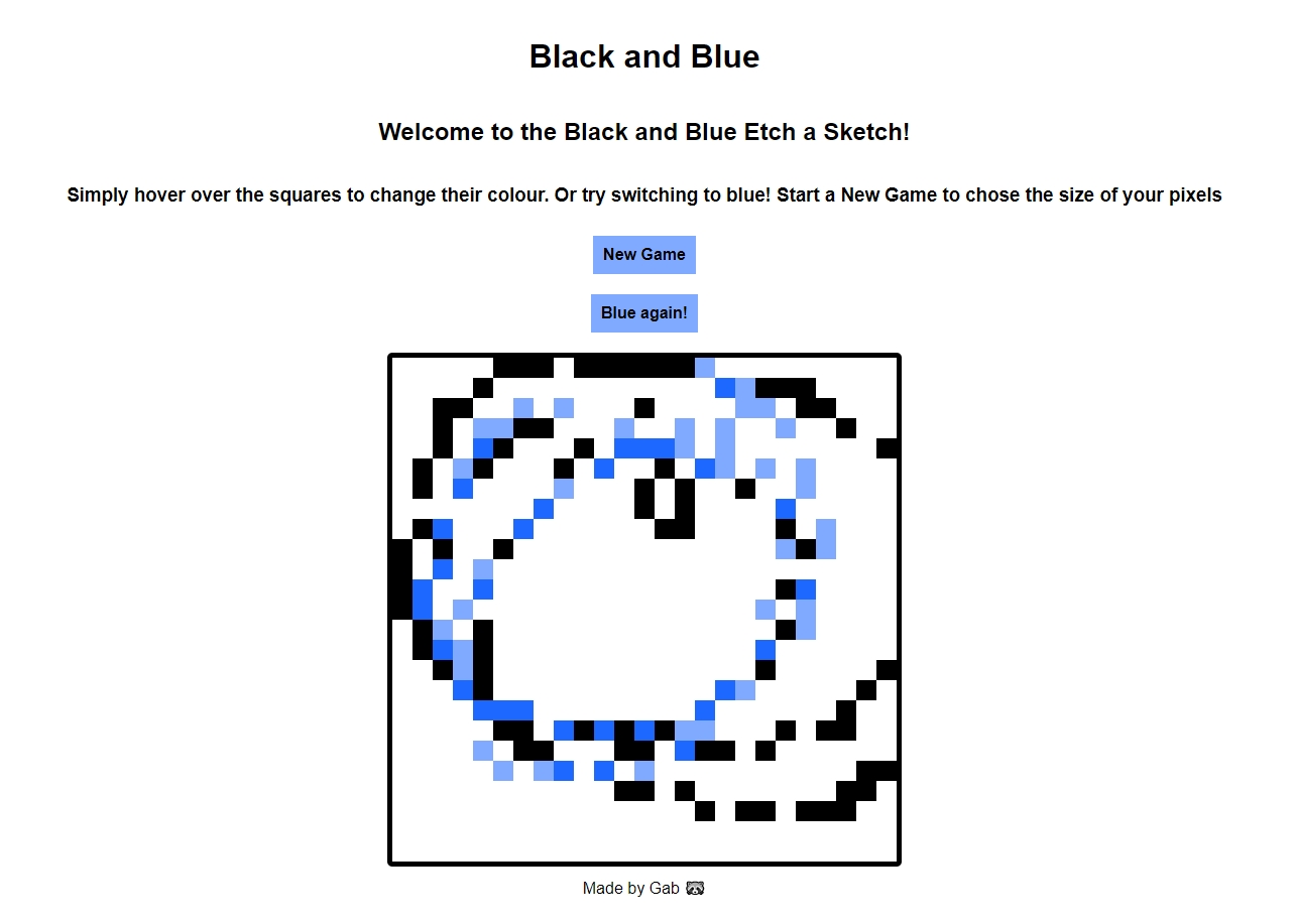Screenshot of Black vs Blue, a drawing game